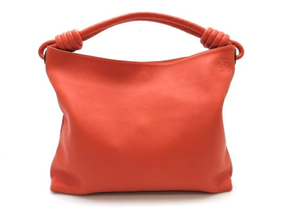 Loewe Flamenco Knot Hobo Shoulder Bag Calfskin Orange